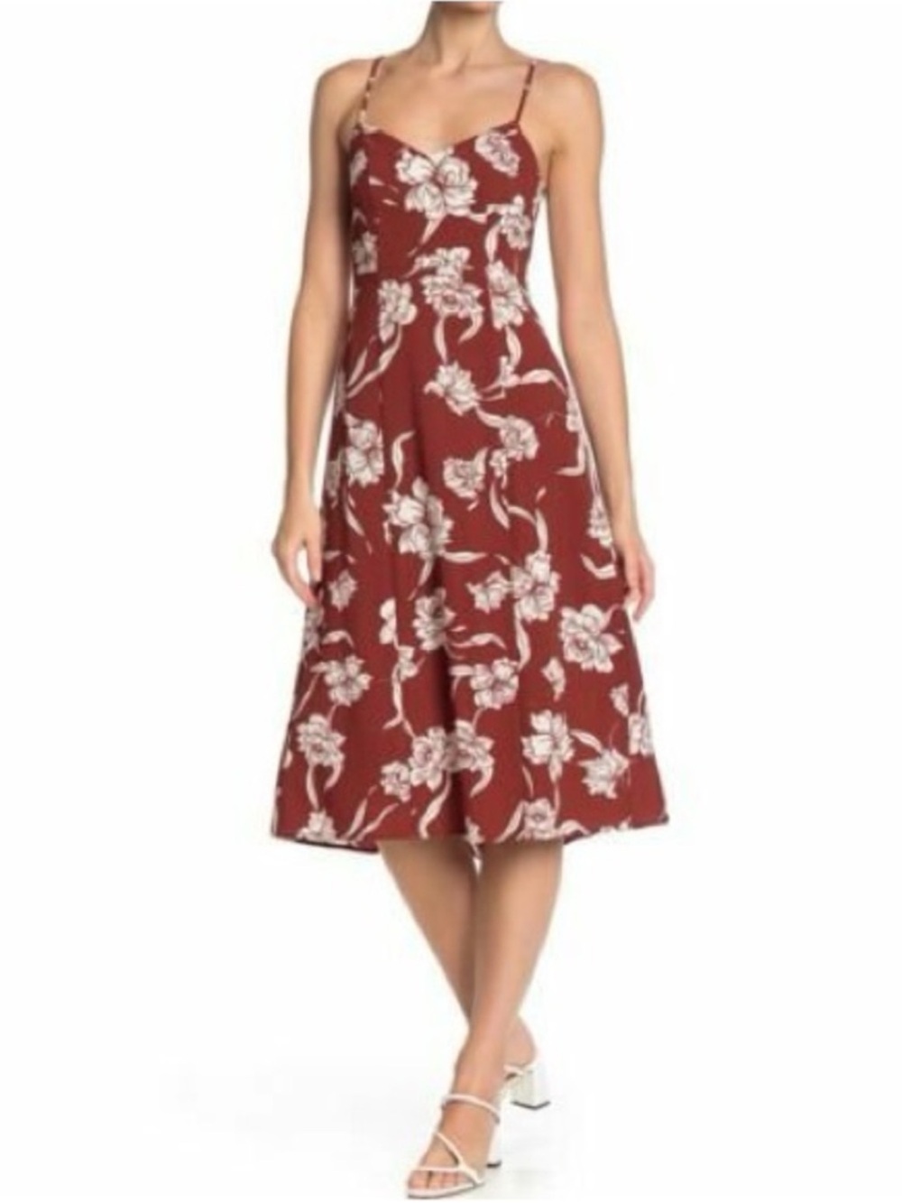 Show Me Your Mumu Carissa Dress Red Floral Midi Sundress S